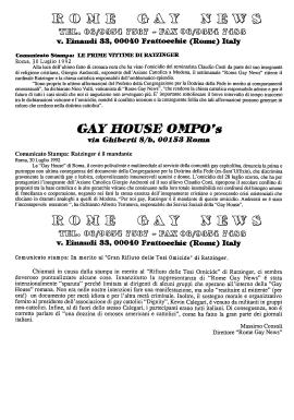 Documento contenente tre comunicati stampa