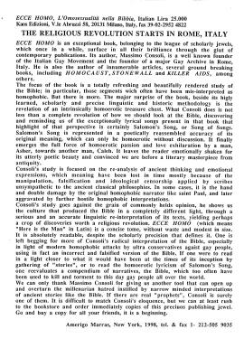 «The religious revolution stars in Rome, Italy»